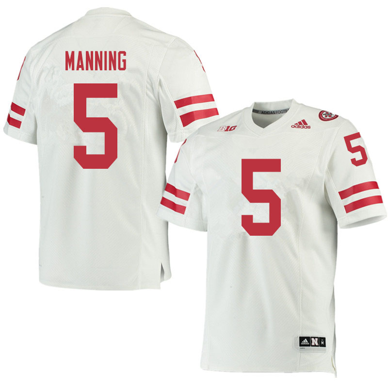 Men #5 Omar Manning Nebraska Cornhuskers College Football Jerseys Sale-White - Click Image to Close